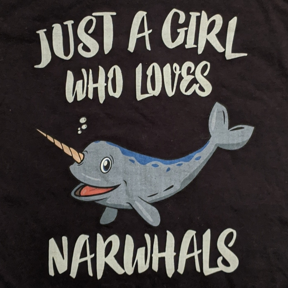 Just a girl who loves narwhals shirt (M)
